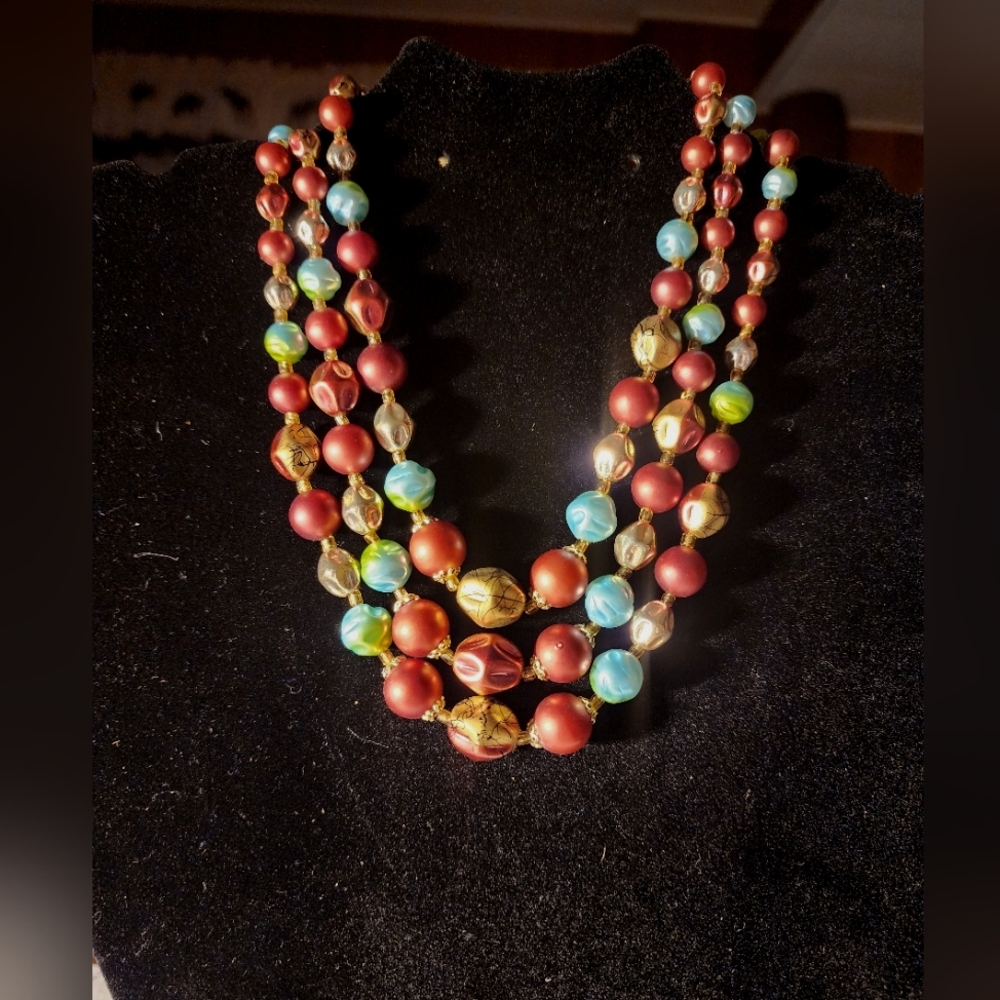 VTG Japan Strand Necklace 50s-60s Choker Style
